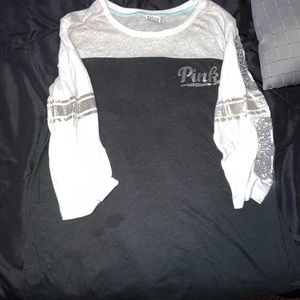 Baseball style VS Pink shirt with sequins